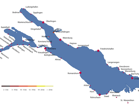 Live-Karte zur Verfolgung von MS Insel Mainau